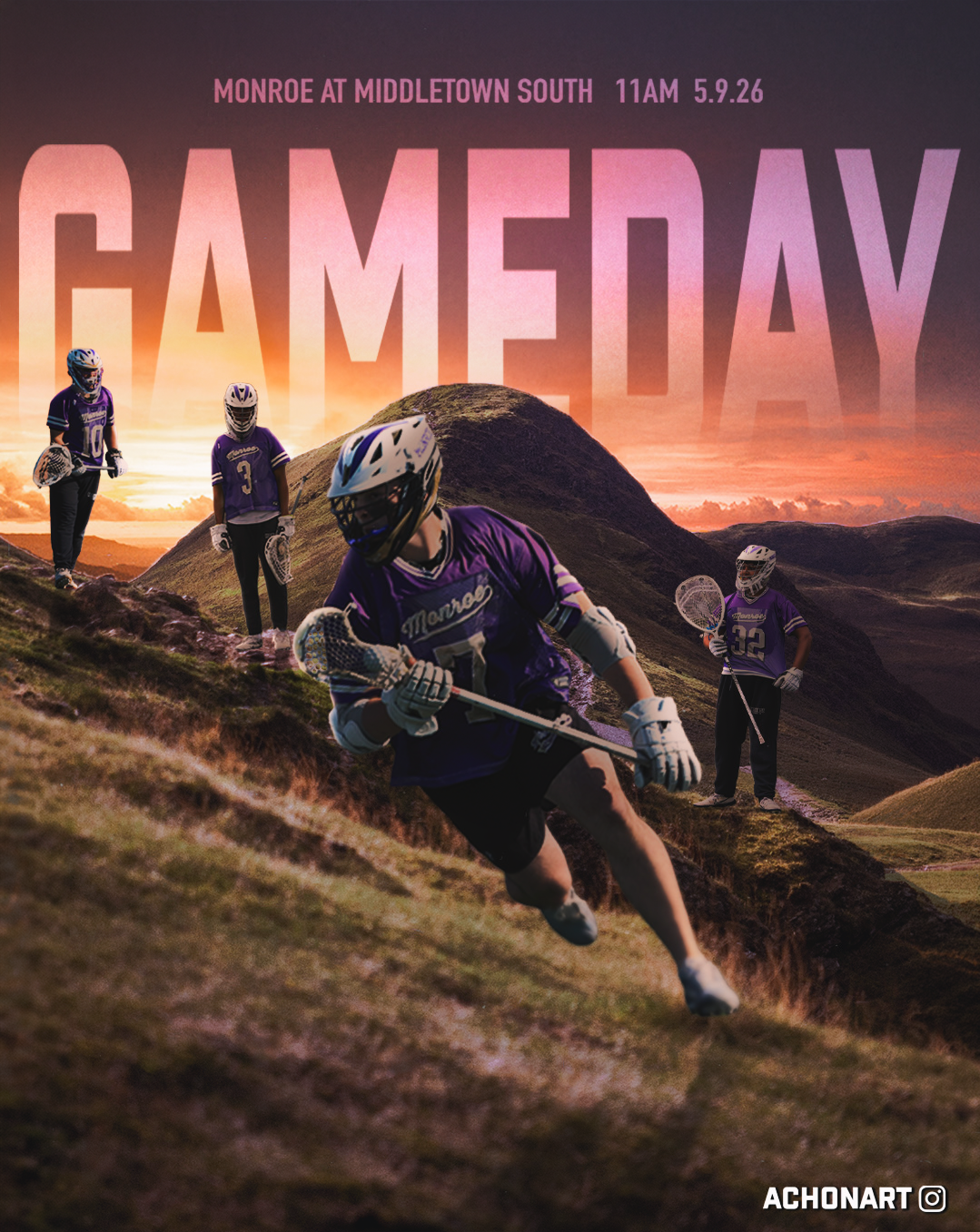 Monroe Township High School Varsity Lacrosse Gameday Graphic by Aaron Chon