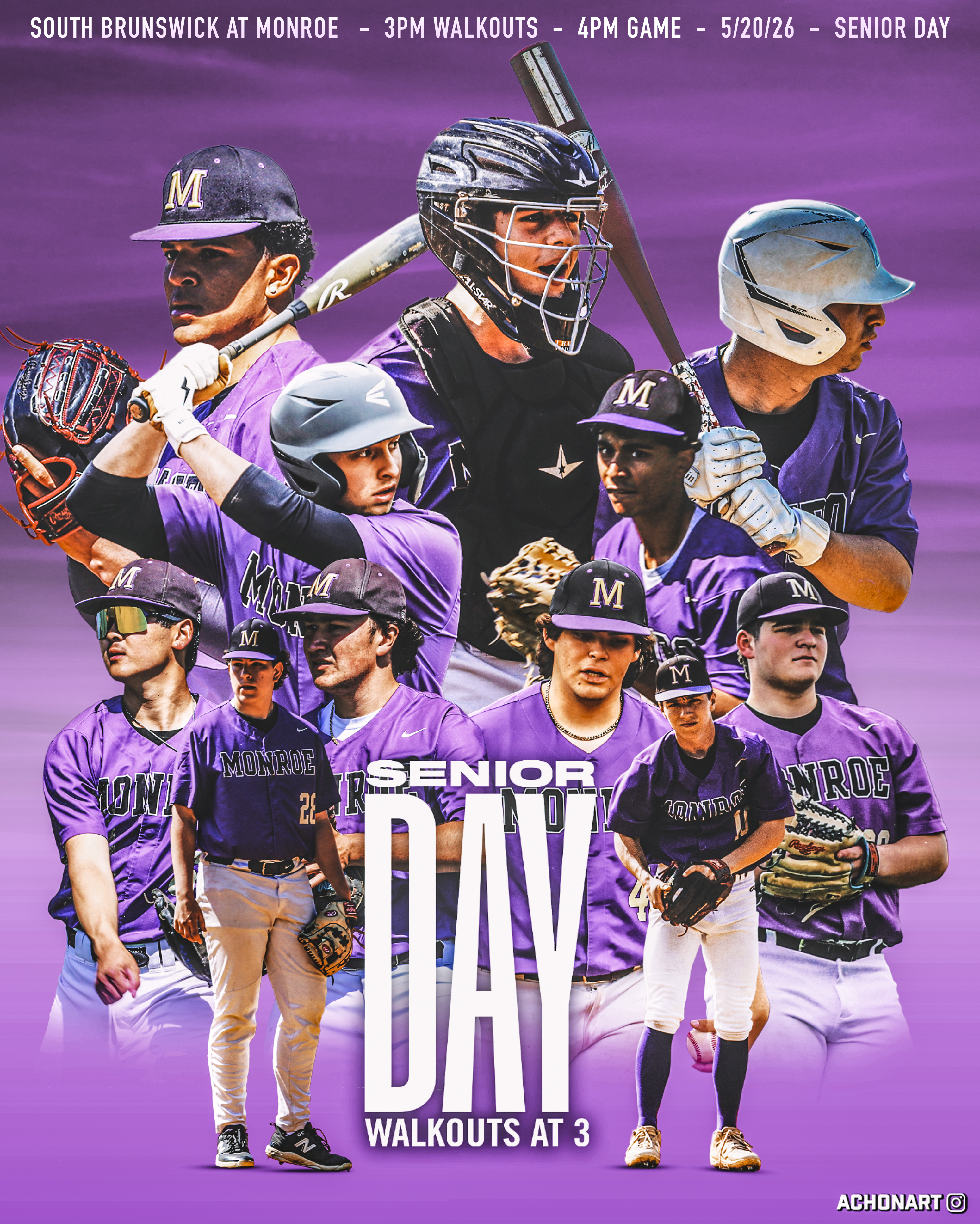 Monroe Township High School Baseball Senior Day Gameday Graphic by Aaron Chon