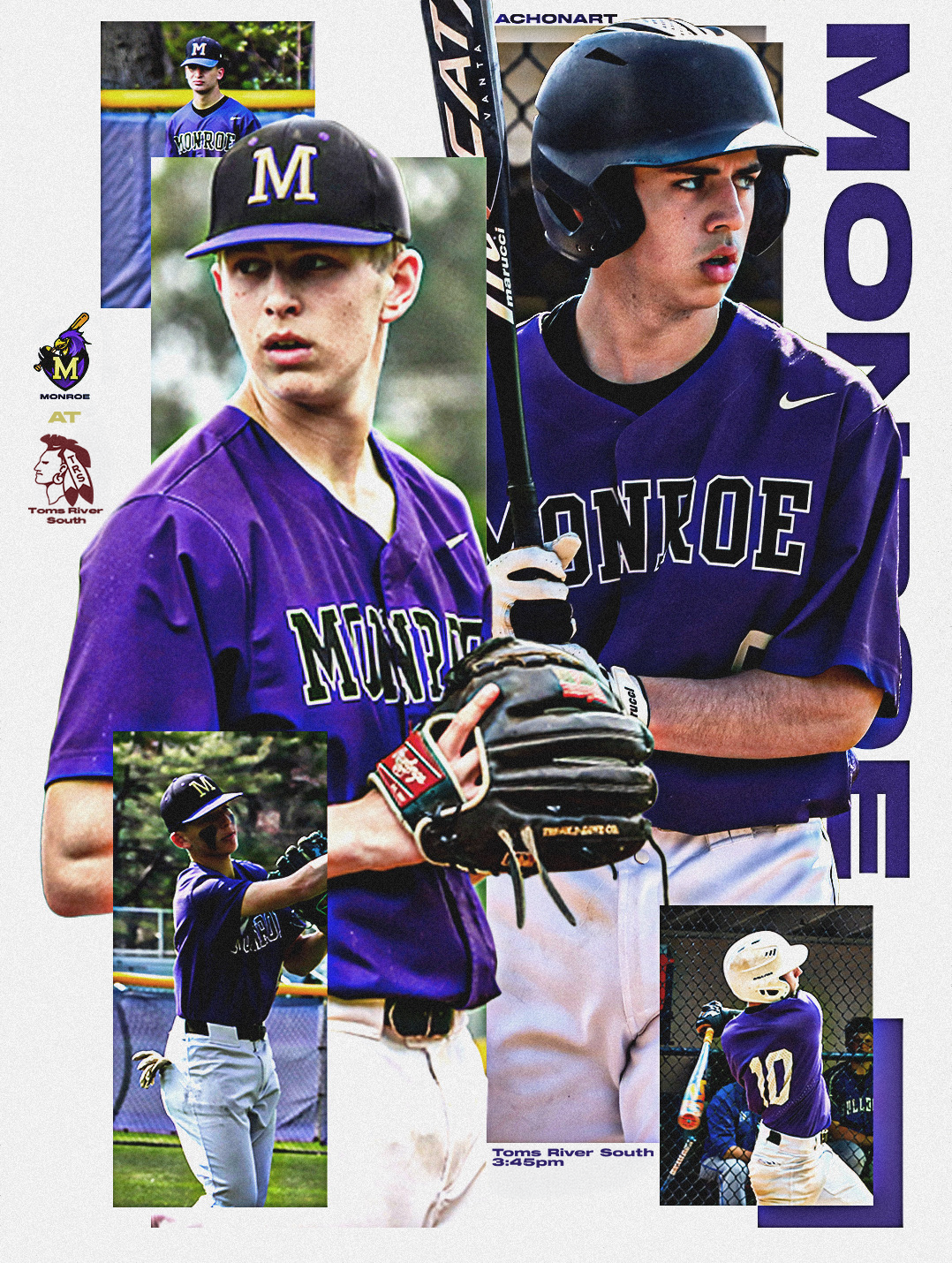 Monroe Township High School Varsity Baseball Scrimmage Graphic by Aaron Chon