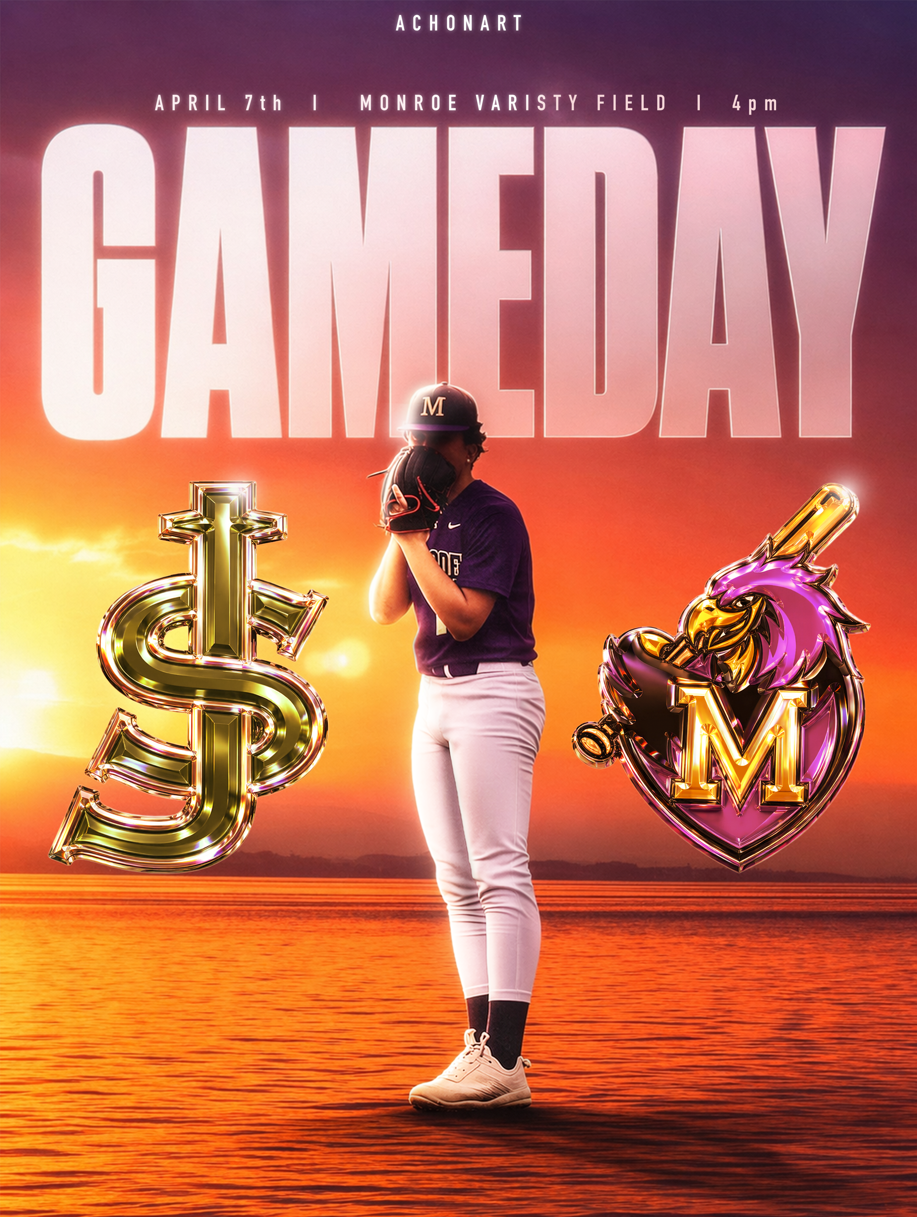 Monroe Township High School Varsity Gameday Graphic by Aaron Chon